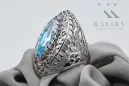 Ring Vintage Jewlery Aquamarine Sterling silver 925 vrc090s